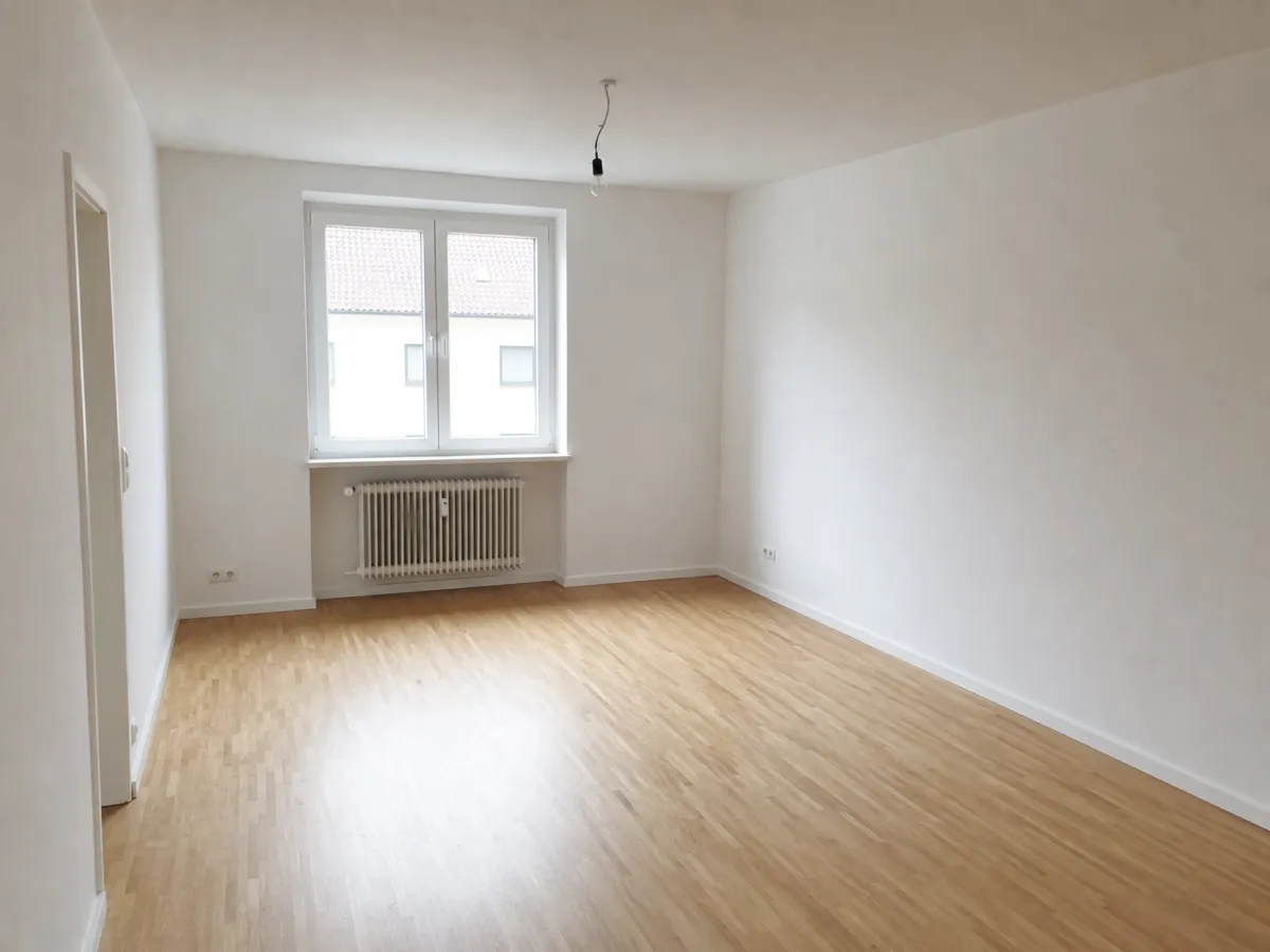 Empty living room photo staged with Scandinavian furniture